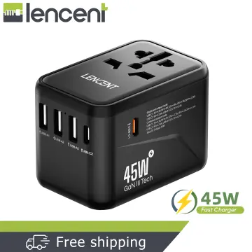 4 Port 45W PD & QC 3.0 GaN Universal Travel Adaptor - Worldwide USB-C PD Travel  Adapter, Universal TYPE C PD & QC Travel Adapter, 45W PD Global Travel  Adapter, 45W PD