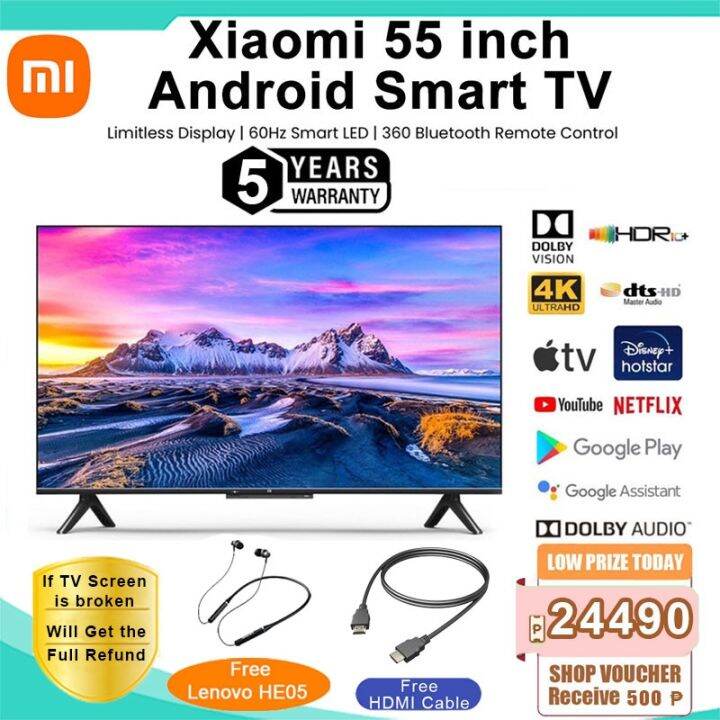 100 Highquality 【5Year Warranty】Xiaomi 55inch TV 4k Bezel less design In Lazada PH
