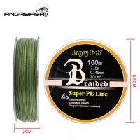 Angryfish diominate PE สาย 4 เส้นถัก 100 เมตร/109yds ซุปเปอร์แข็งแกร่งสายการประมง 10lb-80lb สีน้ำตาล