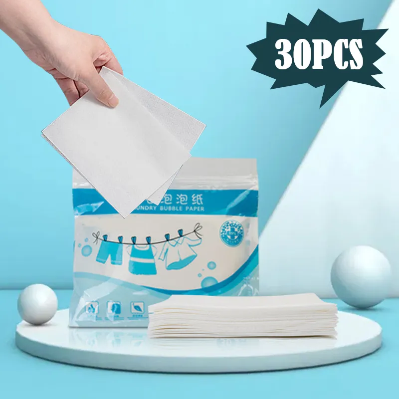 50PCS Laundry Detergent Tablet Sheet Washing Wipe Washing Machine Tide  Color Catcher Grabber Sheet Bubble Cloth Anti Dyed Home