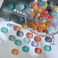 100 14 mm coloured glaze meander bead straight hole double-sided carve patterns or designs on woodwork glass bead diy handmade necklaces hand materials