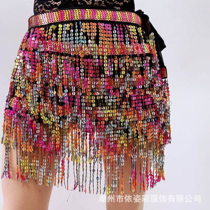 hot-dt-2023-easter-belly-dancing-outfit-sequin-hip-scarf-fringe-waist-chain-tassel-skirt-costume