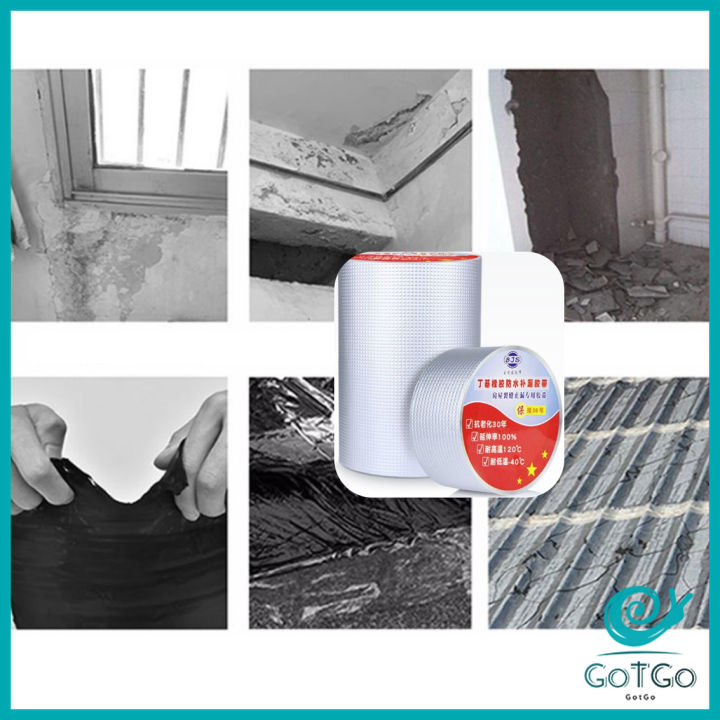 gotgo-เทปกาวกันการรั่วซึม-กันน้ำ-เทปกาวกันน้ำบิวทิล-ติดหลังคา-กันหลังคารั่วซึม-waterproof-and-leak-proof-tape-มีสินค้าพร้อมส่ง