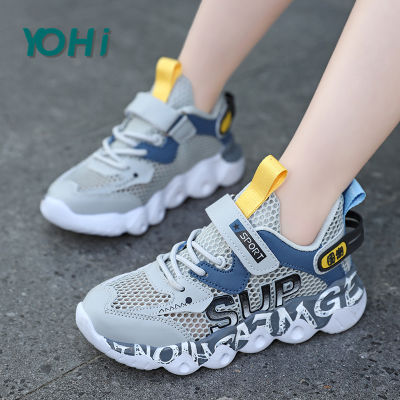 รองเท้าผ้าใบเด็กใส่ได้ทั้งชายและหญิง,รองเท้าวิ่งสไตล์แบบเกาหลีของเด็กผู้หญิงรองเท้ากีฬาตาข่ายกันลื่นน้ำหนักเบา