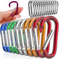 20PCS Aluminum Carabiner Key Chain Clip Multi Colors Carabiner Camping Hiking Hook Safety Buckle Keychain Backpack Bottle Buckle