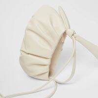 ZARAˉ new childrens bag girls light beige bow decoration pleated design womens bag 11135730002 2023 new