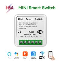 Tuya 16A สมาร์ทโฮมโมดูล WiFi 2ทาง,โมดูลสวิตช์อัจฉริยะแบบไฟ LED DIY ควบคุมด้วยเสียงชุดบ้านสำหรับ Alexa Google Alice SmartLife