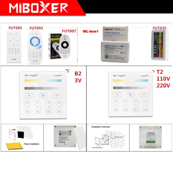 worth-buy-อุปกรณ์ควบคุมแถบไฟ-led-สำหรับ-fut035-mibozer-wl-box1เกตเวย์2-4กิกะเฮิร์ตซ์รีโมทแผงอัจฉริยะความสว่าง4โซน2-4กรัม