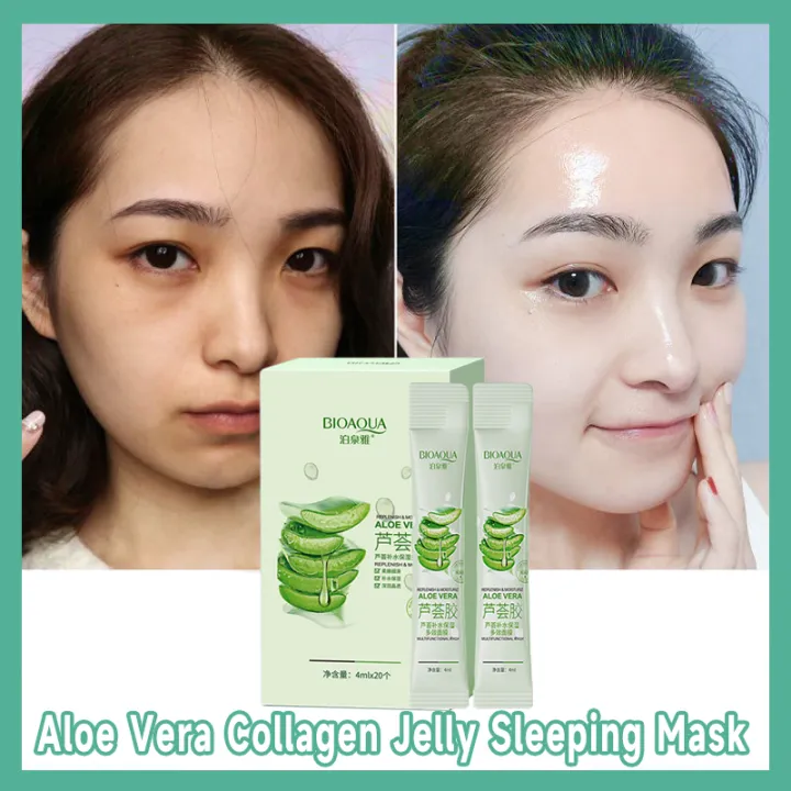 20PCS BIOAOUA Aloe Vera Collagen Jelly Sleeping Mask Moisturizing