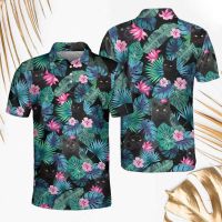 2023 NEW Style Black Cat Tropical Short Sleeve Polo Shirtsize：XS-6XLNew product，Can be customization