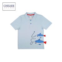 Chelsee เสื้อโปโล เด็กผู้ชาย แขนสั้น รุ่น 127915 พิมพ์ปักลายปลาฉลาม อายุ 3-11 ปี ผ้า 100%Cotton เสื้อโปโลเด็ก