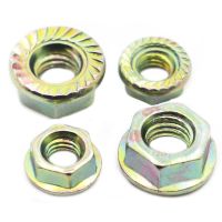 ◘✹ 10-50pcs DIN6923 Color Zinc Steel Hexagon Flange Nut Pinking Slip Locking Lock Nuts M3 M4 M5 M6 M8 M10