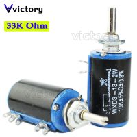 【CW】 2PCS WXD3 13 2W 33K ohm otary side Multiturn Wirewound Potentiometer