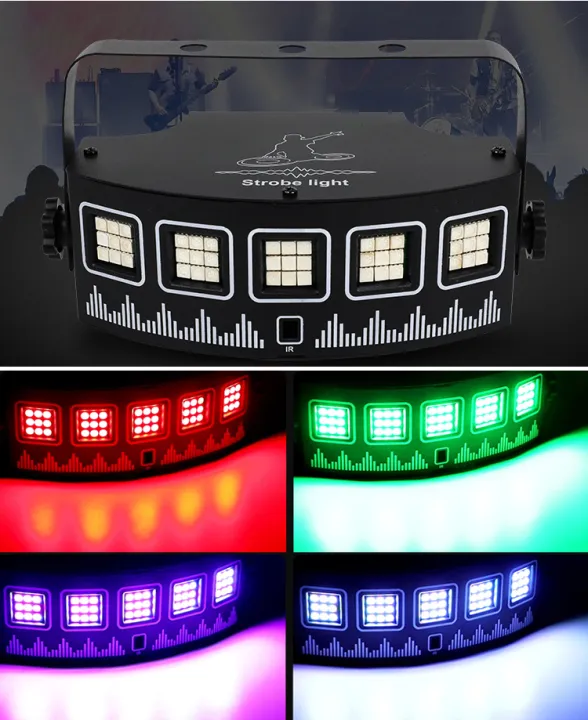 Hot Stage Strobe Light Flash Stage Lighting Sound Activated and Speed Control RGB Strobe Light