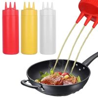 450/650ml 3 Hole Kitchen Plastic Sauce Squeeze Bottles / Oil Vinegar Ketchup Condiment Dispenser / Leak-Proof Seasoning Squeeze Squirt Dispenser Bottle Kitchen Accessories