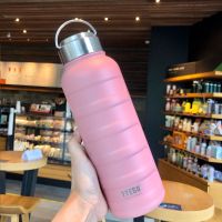 TYESO 1000ml Thermos Water Bottle Pink Double Stainless Steel Vacuum Flask Mug Portable Outdoor Fitness Sports Drinks Cup