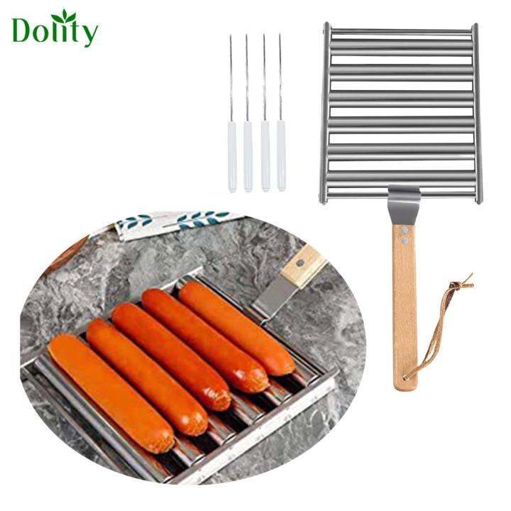 Dolity Sausage Grill Roller Rack Sausage Roller Holder for Barbecue