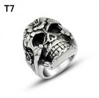 Jewelry Titanium Steel Retro Ring Chrome Cool Hearts Rings T7 in US Size 7-12 Unisex