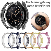 เพชร PC ฝาครอบกันชนกรอบสำหรับ Samsung Galaxy Watch 6 5 4 40mm 44mm สำหรับ Samsung galaxy Watch6