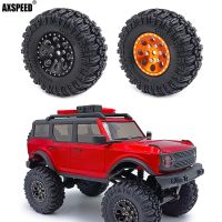 AXSPEED 4PCS Beadlock Wheel Rims Rubber Tires Kit for 1/24 Axial SCX24 Deadbolt Wrangler Gladiator Bronco RC Crawler Car Electrical Connectors