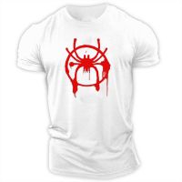 Four Seasons Fashion casual sports 2D printed spider adult crewneck short sleeve large size mens T-shirt comfortable and loose