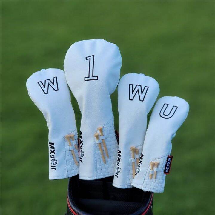 simple-universal-golf-club-headcovers-with-spikes-tee-for-driver-fairway-wood-hybrids-covers-waterproof-pu-leather-protector