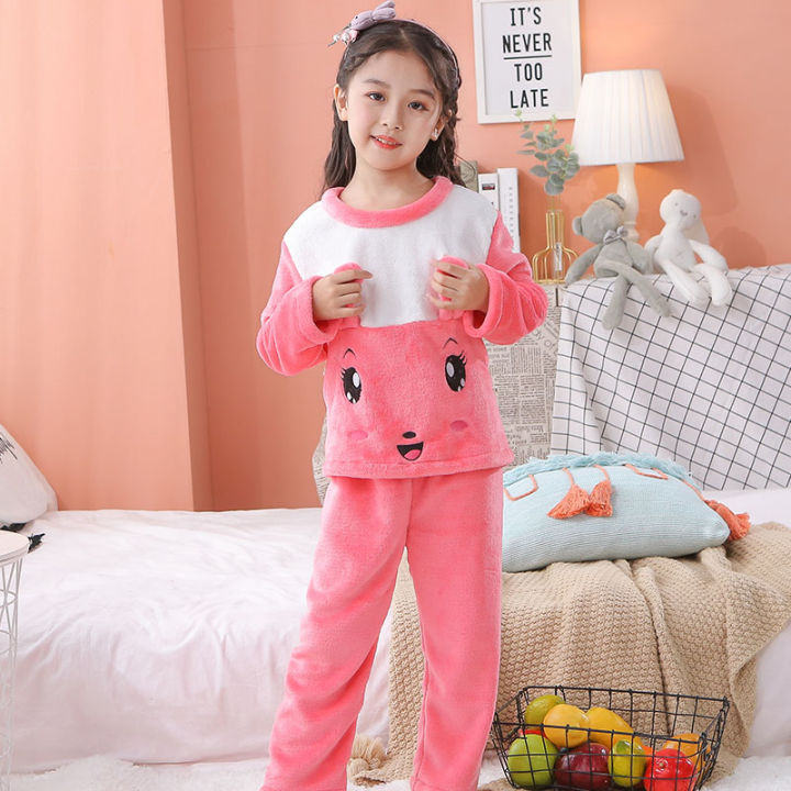 3-12-year-wear-big-girl-winter-long-sleeve-flannel-pajamas-sets-cute-print-girl-sleepwear-set-kid-home-wear-childrens-day-gifts