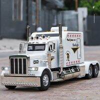 ✅รถ1:24 Peterbilt รถของเล่นหุ่นอัลลอยรถไถรถบรรทุกของเล่นรถของเล่นเบาและเสียงโลหะ