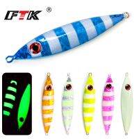 【lz】❡  REI PEIXE-Luminous Metal Jig Lure Olhos 3D Corpo Laser Voltar Faca Paillette Isca dura Artificial Pesca Marítima 30g 40g 60g 1Pc