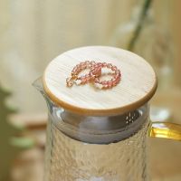 [COD] Qiaoen factory direct selling natural strawberry crystal ring female pair ins personality index finger wholesale