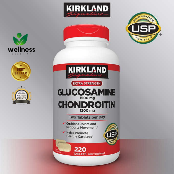 Kirkland Glucosamine Chondroitin 220 Tablets Glucosamine HCI 1500 mg