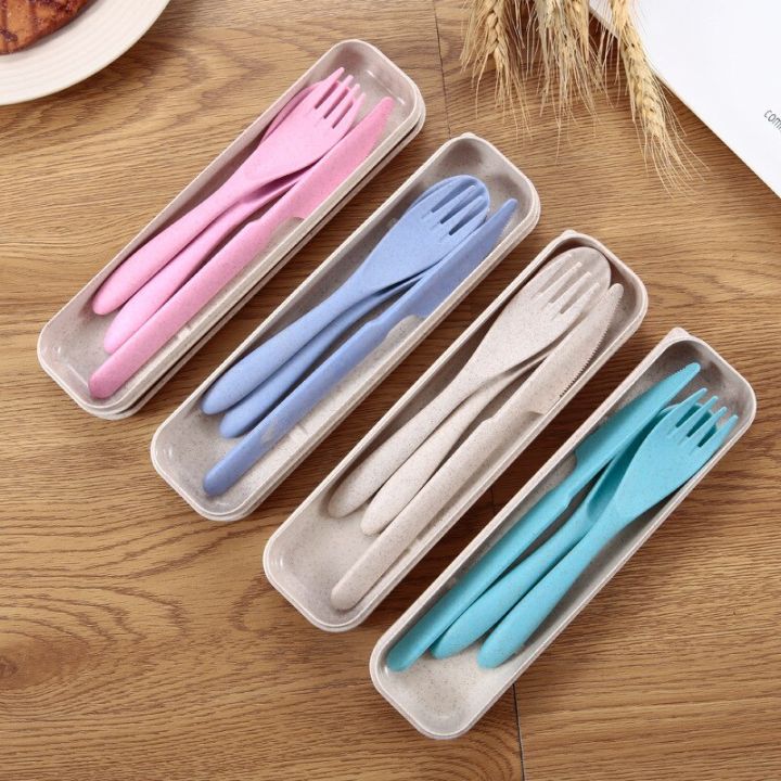 3pcsset-of-wheat-straw-environmentally-friendly-cutlery-travel-portable-spoon-fork-knife-men-and-women-cutlery-set-kitchen-tools-flatware-sets