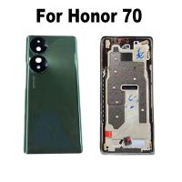 ปลอกหุ้มสำหรับ Huawei เต็ม Honor 70ฝาหลังปิดโทรศัพท์หลังเคสกระจกประตูหลังพร้อมที่ยึด Lcd ด้านหน้าเลนส์กล้องถ่ายรูปเฟรมกลาง