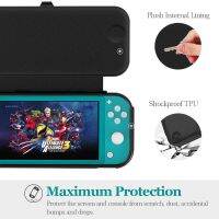 MoKo Cool Black Anti-Scratch Flip Full Protetion TPU Cover Case With Crip Fits for Nintendo Switch Lite Console