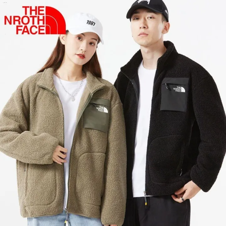 north-face-north-แจ็คเก็ตขนแกะกลางแจ้งพื้นผิว-tnf-ชายและหญิงคู่รุ่นฤดูใบไม้ร่วงและฤดูหนาวตุ๊กตาขนแกะเสื้อแจ็คเก็ตคาร์ดิแกนกันหนาวผ้าฟลีซ