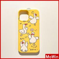 Mowin - เข้ากันได้สำหรับ เคสไอโฟน เคสไอโฟน11 เคส iphone 11 สำหรับ iPhone 14 Pro Max เคส iPhone สีเหลืองเคลือบเงา TPU เคสอ่อนกันกระแทกป้องกันกล้องการ์ตูนสไตล์เป็ดน่ารักเข้ากันได้กับ iPhone 13 Pro max 12 Pro Max 11 xr xs max 7Plus