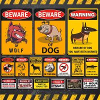 "Beware Of This Dog" Warning Signs Vintage Metal Tin Sign Outdoor Courtyard Signs Wall Decor 8 x 12 Inches(Contact seller, free custom pattern)