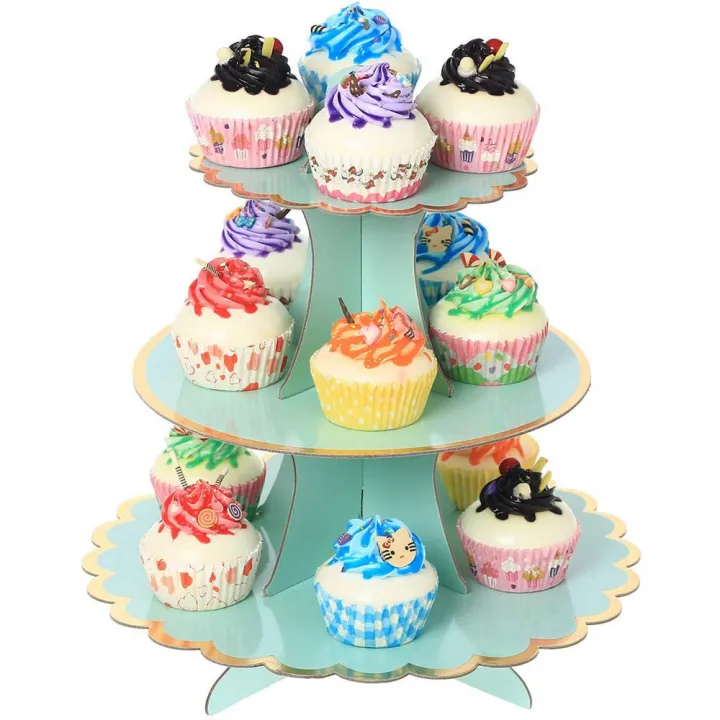 3-Layer Cupcake Dessert Paper Stand Display Rack Birthday Wedding Party ...