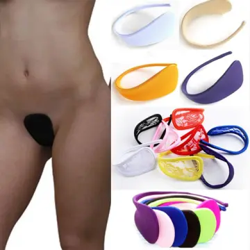 Women C String Mini Cover Briefs Solid Color Invisible Knickers