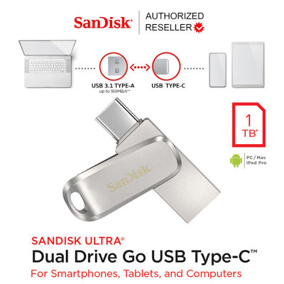 SanDisk Ultra® Dual Drive Luxe USB Type-C 1TB (SDDDC4-1T00-G46) แฟลชไดรฟ์ ไดร์ฟOTG สำหรับโทรศัพท์ แทปเลท Tablet iPad Pro
