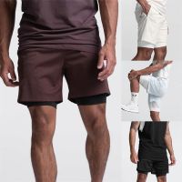 2023 Running Shorts Men 2 In 1 Double-deck Quick Dry GYM Sport Shorts Fitness Jogging Workout Shorts Men Sports Short Pants