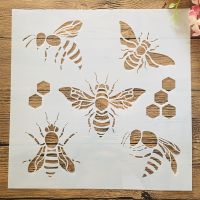 30*30ซม.Mandala Bee Hive DIY Layering StencilsภาพวาดสมุดภาพสีEmbossing Albumตกแต่งแม่แบบ-muya522538