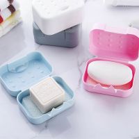 ☽❆¤ Travel Soap Box Sealed With Lid Lock Design Container Portable New Style Gray Pink Blue White Buckle Plastic Rectangular