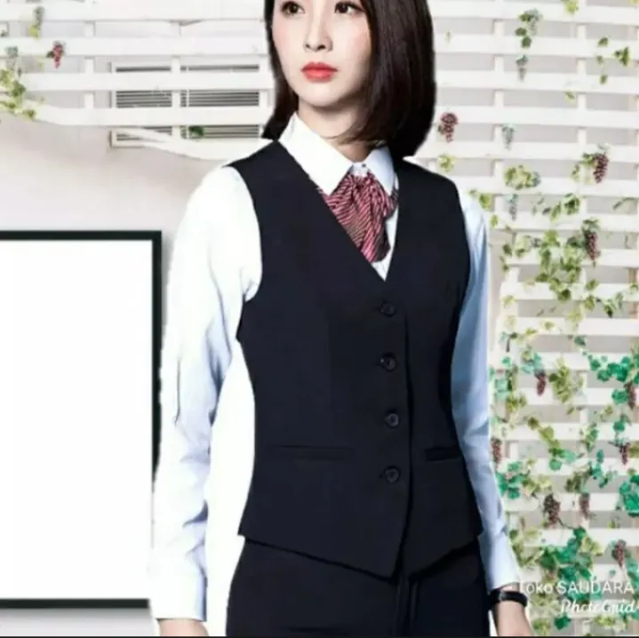 ROMPI KERJA ROMPI BAHAN VEST HITAM BUAT KANTOR RESTO ACARA WANITA CEWEK ...