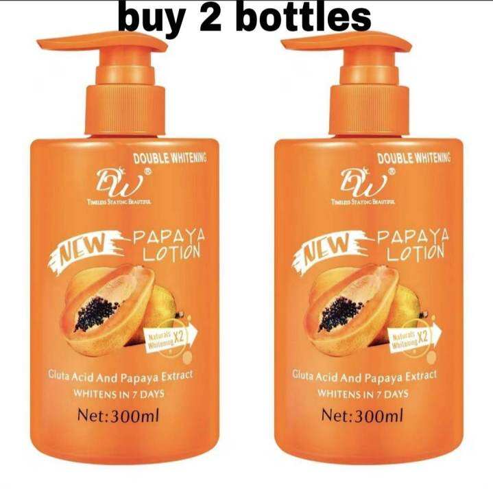 2 Bottle DW Papaya Lotion (7 days whitening miracle) Lazada PH