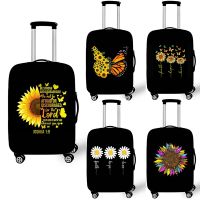 Christian Faith Cross Luggage Covers Vintage Sunflower Butterfly Travel Accessories Elastic Anti-dust Suitcase Protective Covers