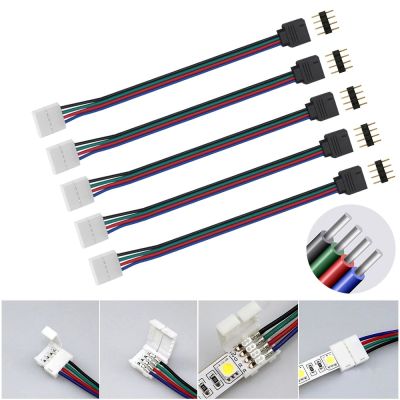 5Pcs 4Pin 5050 3528 LED RGB Strip Extension Connector Cable Wire Led Strip Extension Cables Clip Wholesale&amp;DropShip Watering Systems Garden Hoses