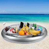 【CW】 Inflatable Pool Float Beer Drinking Cooler Table Bar Tray Beach Cup Holder for