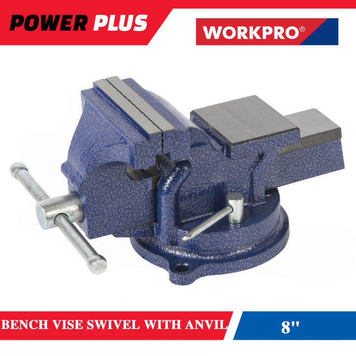 POWERPLUS WORKPRO Bench vise swivel with anvil for professional workers ...