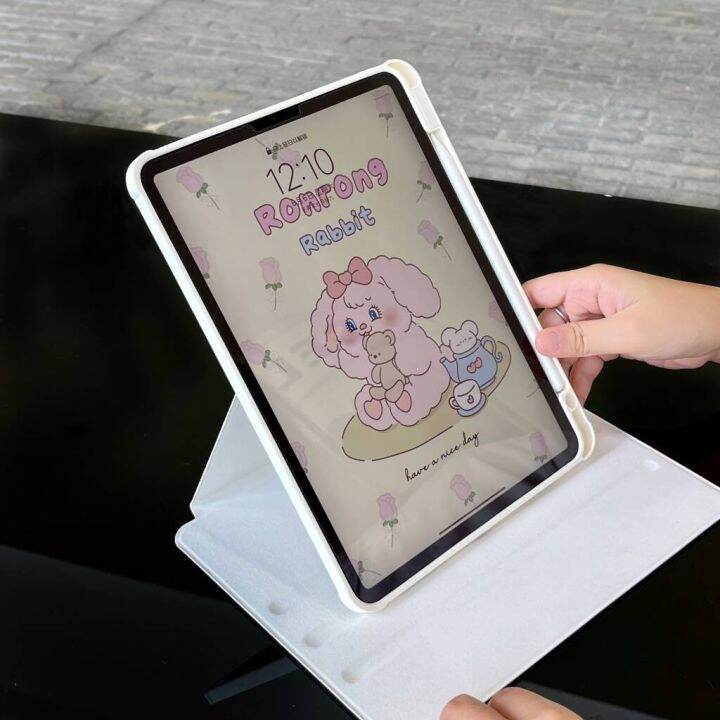 เคสอะคริลิค-ลายกระต่ายน่ารัก-สําหรับ-ipad10th-mini6-ipad5-6-7-8-9-air-air2-air3-air4-air5-10-9-นิ้ว-pro10-5-ipad10-2-นิ้ว-pro11-pro12-9-2018-2020-2021